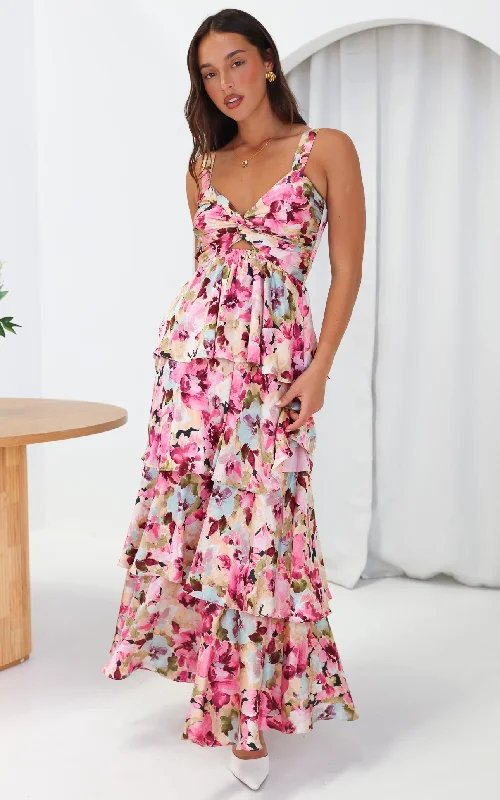 Women's Seasonal Clothes Cherika Maxi Dress - Pink Multi Floral