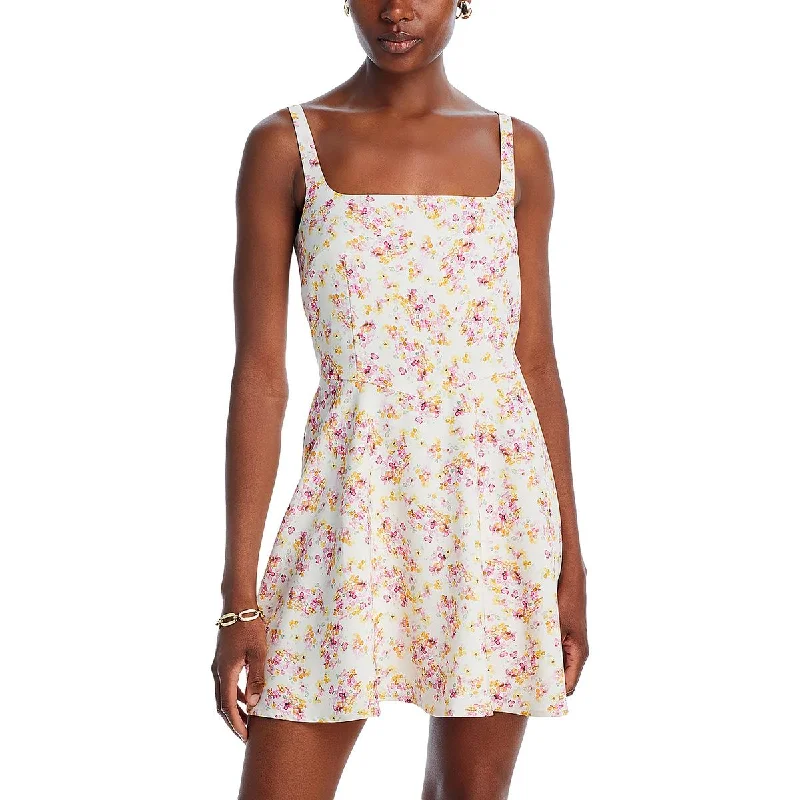 Classic Women's Apparel Womens Floral Print Short Mini Dress