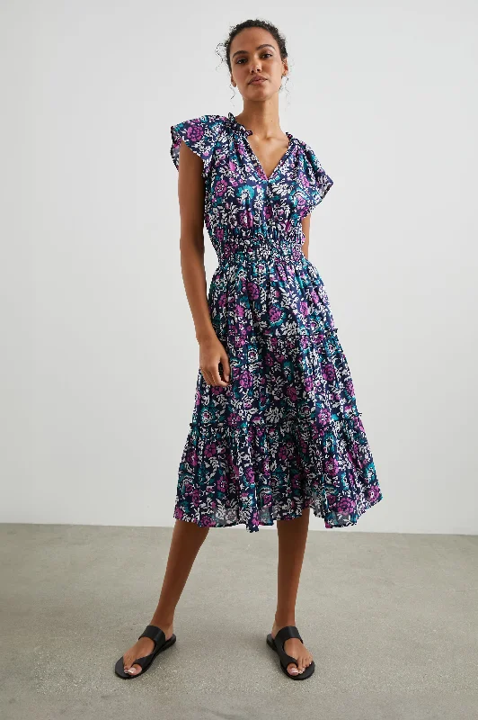 Women's High-End Clothing AMELLIA DRESS - WOODBLOCK FLORAL