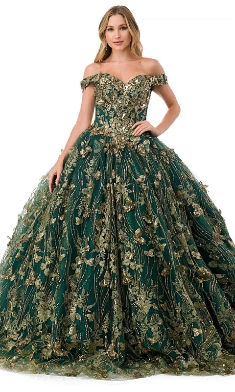 Women's Trendy Attire Aspeed Design L2817C - Gilt Applique Ballgown