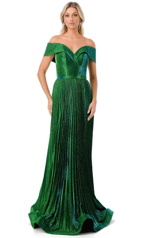 Women's Outdoor Attire Aspeed Design L2727 - Pleated Off Shoulder Evening Gown