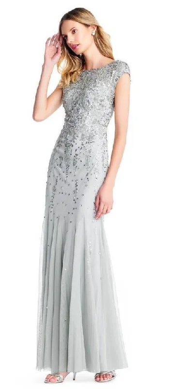 Women's Comfortable Garments Adrianna Papell - Bead Embellished Bateau Godet Evening Gown AP1E202893