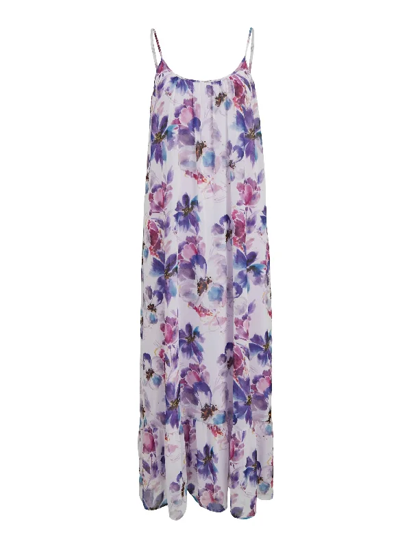 Women's Trendy Clothes Vievery Floral Maxi Dress (Purple)