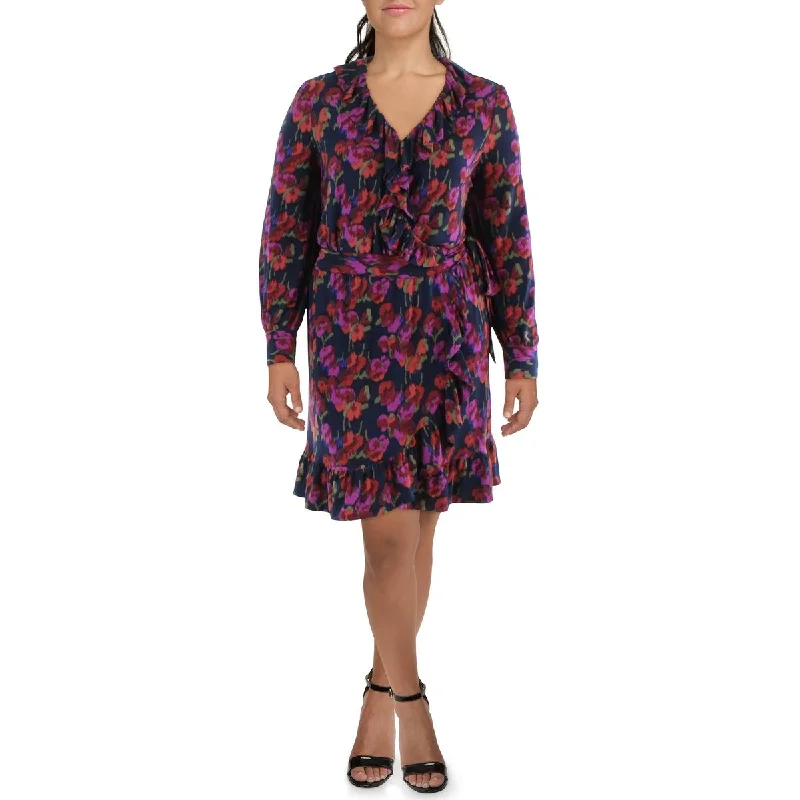 Women's Travel Attire Lauren Ralph Lauren Womens Jersey Floral Print Shift Dress