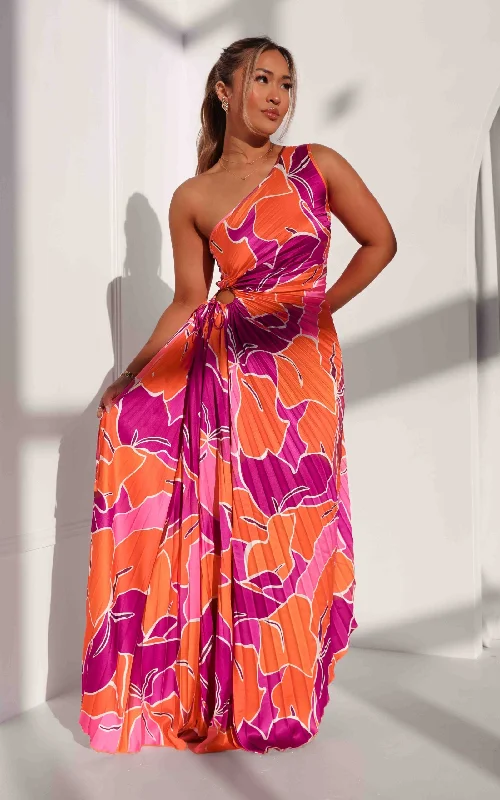 Women's Clothes For Special Occasions Rochelle Maxi Dress - Orange Purple Floral