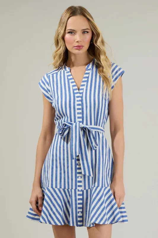 Women's Weekend Outfit Babette Striped Shirt Mini Dress