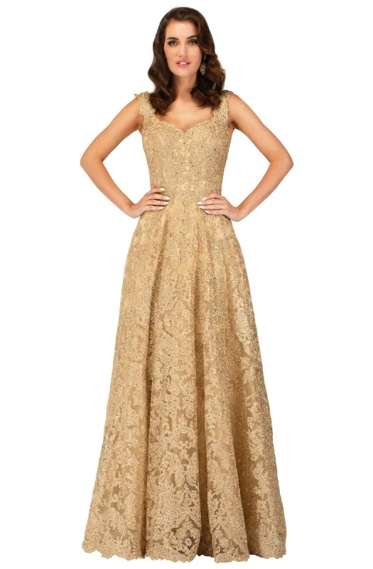 Charming Women's Outfit For Special Occasions Cecilia Couture - 1485 Embroidered V-neck A-line Gown