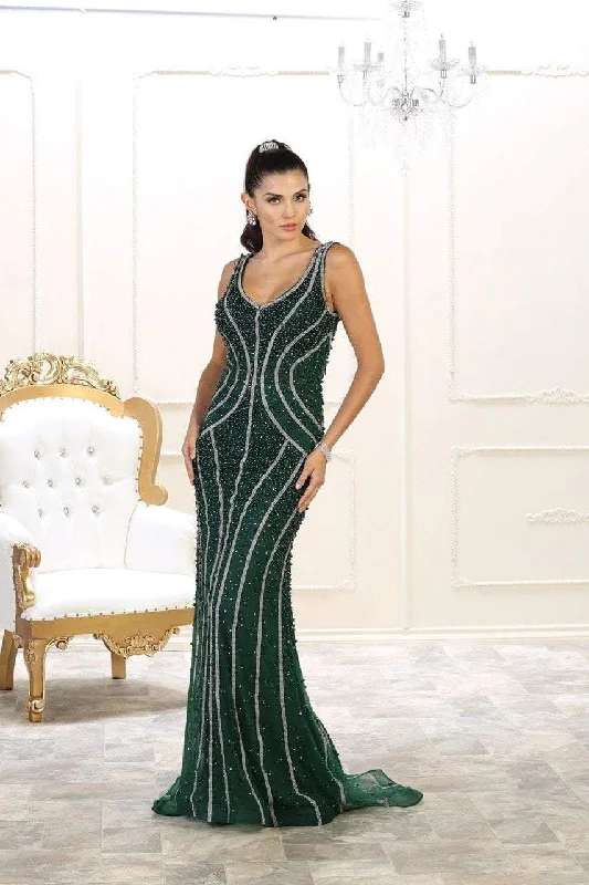 Women's Transitional Apparel May Queen Embellished Fitted Evening Gown RQ7511 - 1 pc Hunter Green In Size 8 Available