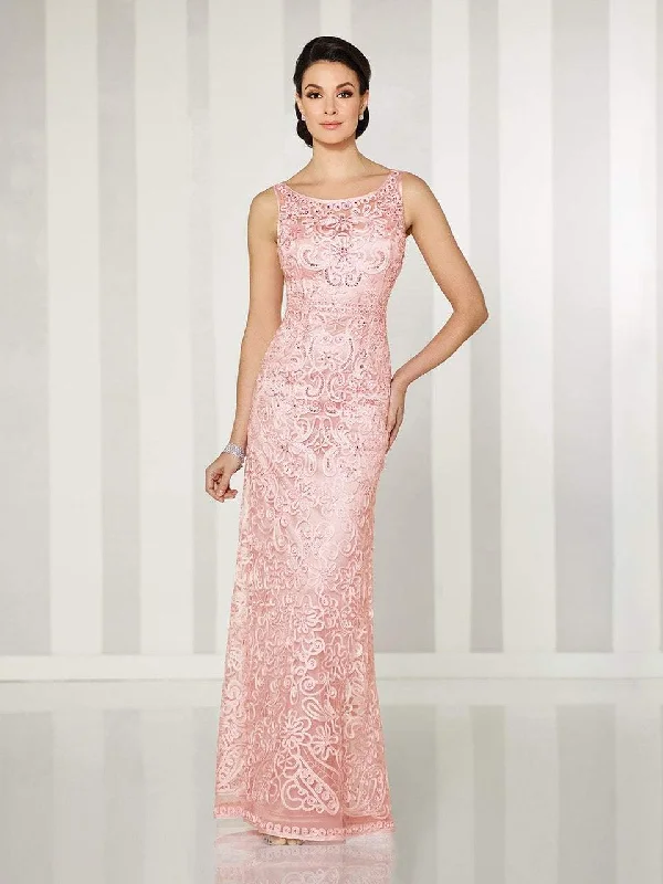 Women's Clothes And Apparel Sets Cameron Blake - 115604 Bateau Illusion Long Evening Gown