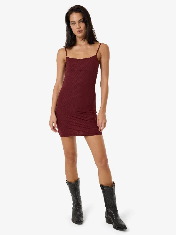 Affordable Luxury Women's Apparel Petra Mesh Mini Dress - Dark Cherry