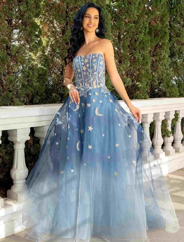 Women's Resort Attire Ball Gown Prom Dresses Luxurious Dress Wedding Guest Wedding Party Court Train Sleeveless Strapless Lace with Sequin Appliques