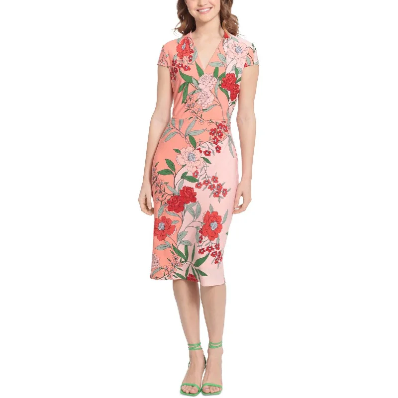 Women's Outdoor Activity Garments London Times Womens Floral Print Jersey Sheath Dress