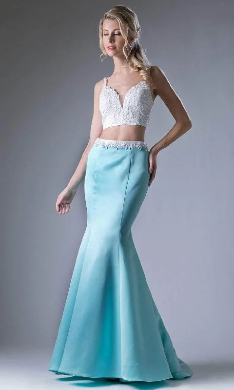 Luxury Women's Clothing Cinderella Divine CA312 - Mikado Mermaid Two Piece Gown