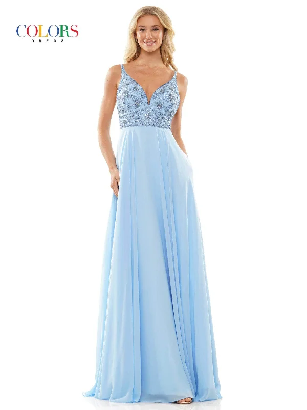 Women's High-Fashion Clothes Colors Dress 3000 - Beaded V-Neck A-Line Prom Gown