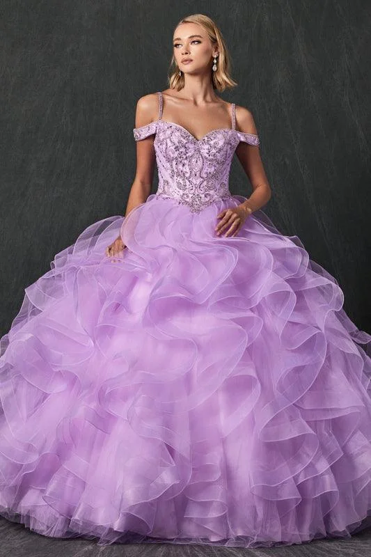 Women's Trendy Clothing Long Ball Gown Off Shoulder Quinceanera Dress