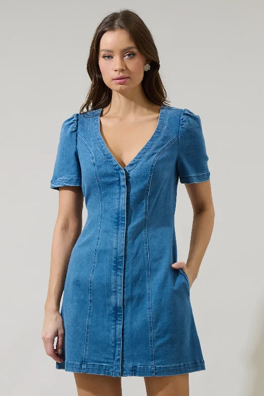 Women's Formal Event Outfit Emmet Jackson Denim Mini Dress