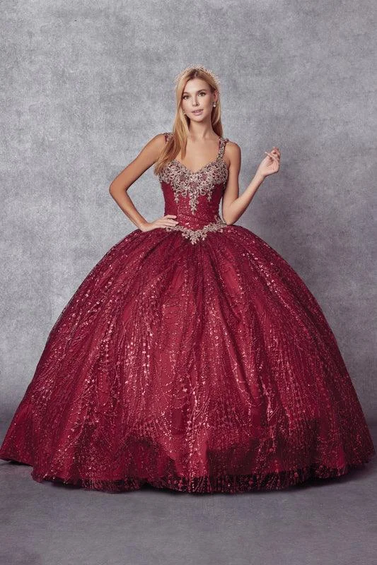 Vintage Clothing For Women Long Ball Gown Quinceanera Glitter Dress