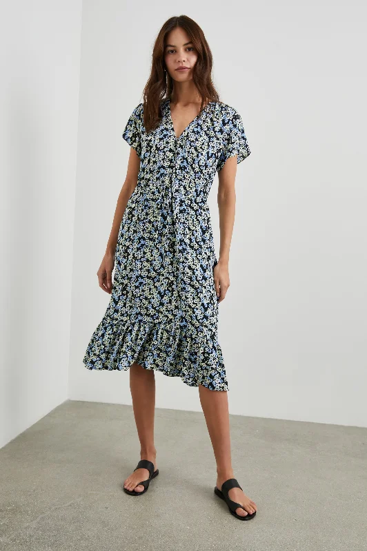 Fashion-Forward Women's Clothing KIKI DRESS - MIDNIGHT MEADOW FLORAL