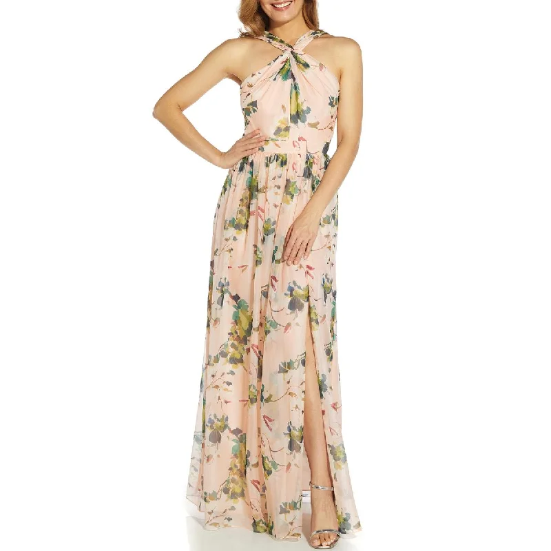 Comfortable Lounge Clothing Adrianna Papell Womens Organza Floral Halter Dress