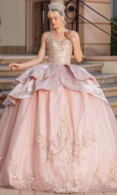 Women's Activewear Apparel Dancing Queen 1682 - Peplum Quinceanera Ballgown