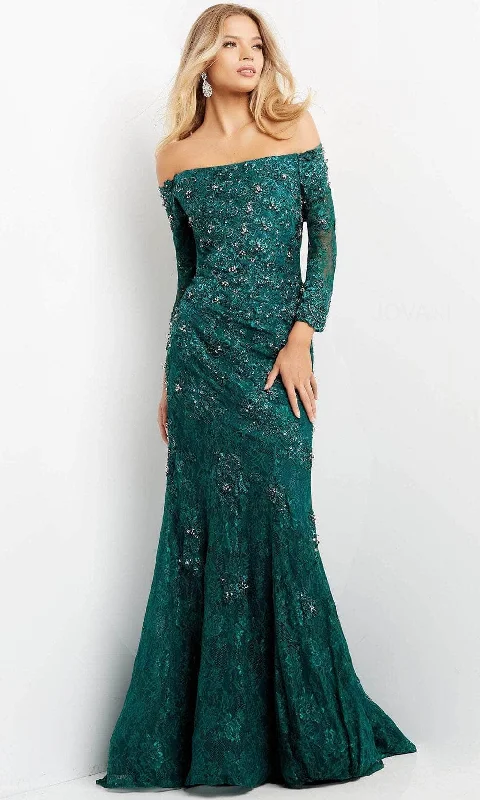 Comfortable Women's Clothing Jovani - Draped Lace Evening Gown 03651SC - 1 pc Emerald In Size 10 Available