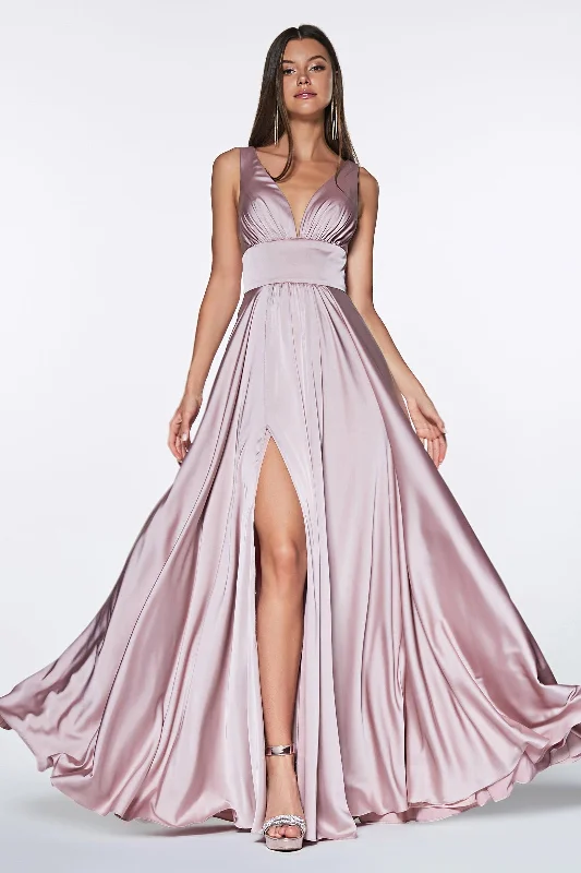 Comfortable Outfit For Women Cinderella Divine CD7469 Long Prom Dress Evening Gown Mauve