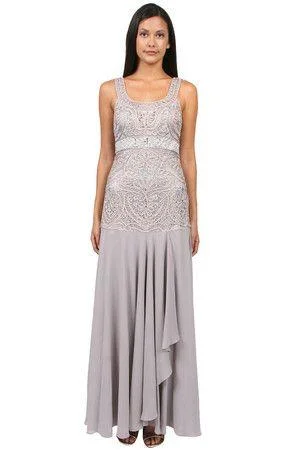 Women's Everyday Attire Sue Wong Platinum Embroidered Bodice Gown Sleeveless Dress - 1 pc Platinum in Size 6 Available