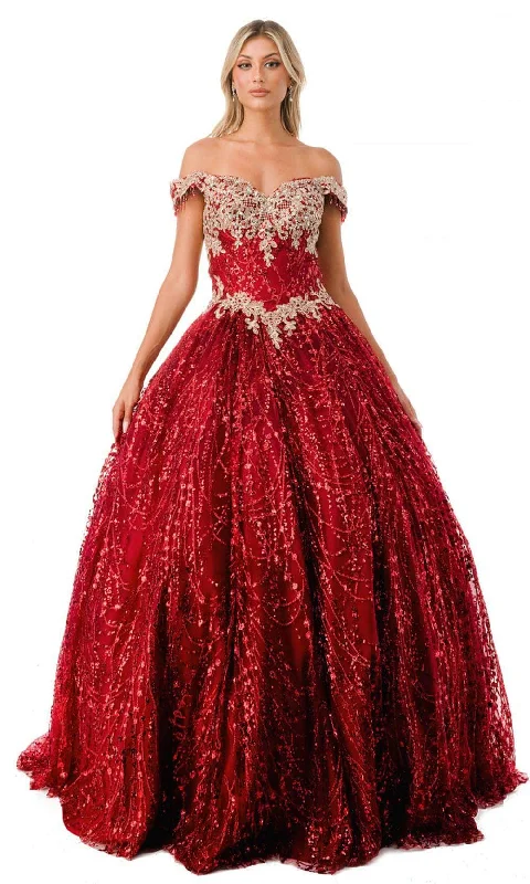 Women's Seasonal Garments Aspeed Design L2364 - Sweetheart Lace-Up Glitter Ballgown