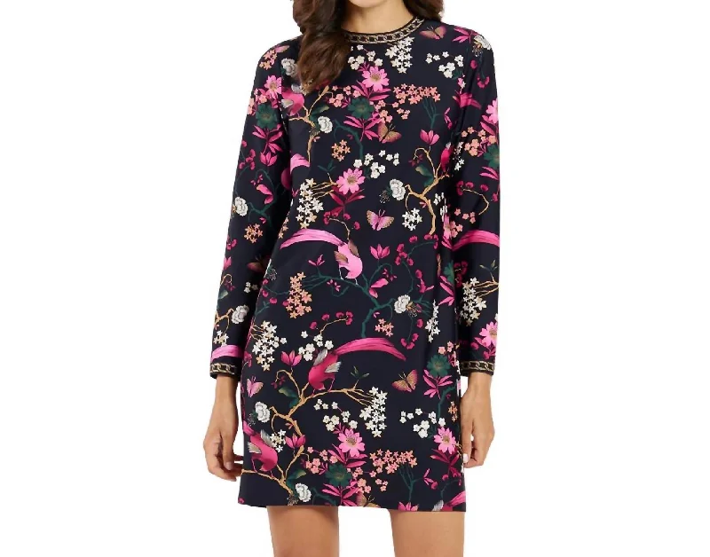 Women's Evening Wear Outfit Cameron Dress Jude Cloth In Floral Menagerie Black Pink