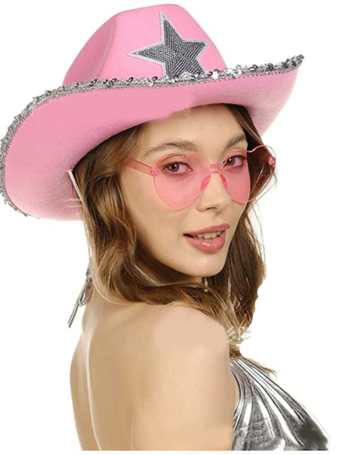 Women's Transitional Attire Cowboy Hat Wedding Valentine's Day Fashion Wedding With Paillette Headpiece Headwear