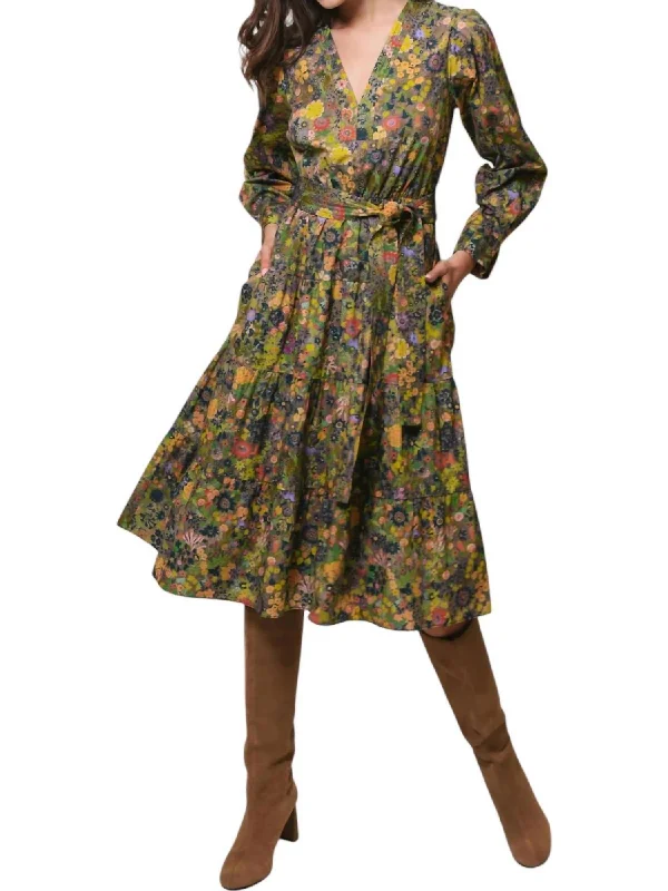 Stylish Women's Outerwear Apparel Paxton Dress In Muted Whimsy Floral