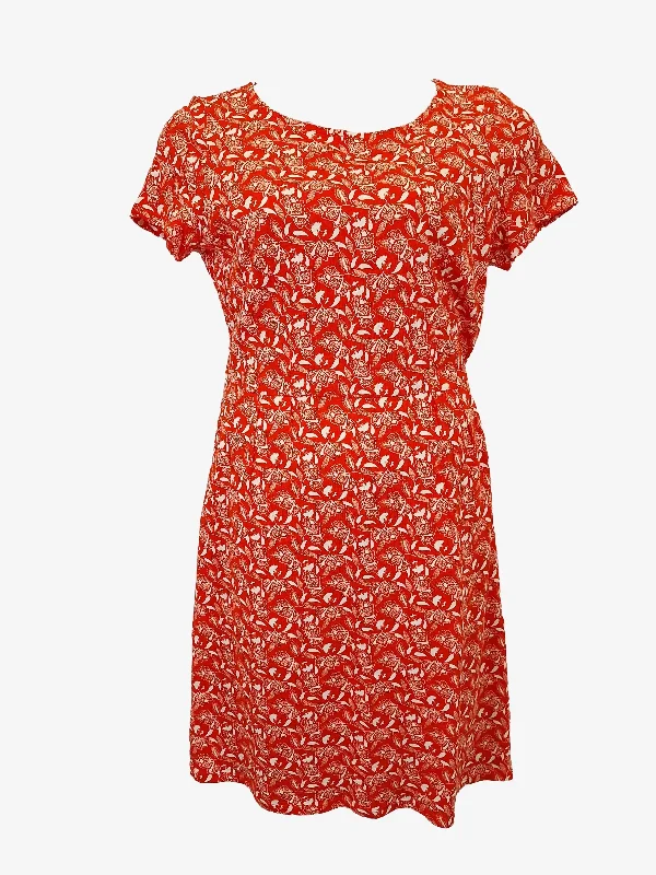 Women's Relaxed Clothes Boden Floral Tailored Jersey Midi Dress Size 14