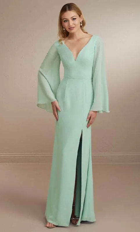 Women's Outerwear Apparel Christina Wu Celebration 22164 - Flowy Bell Sleeve Evening Gown