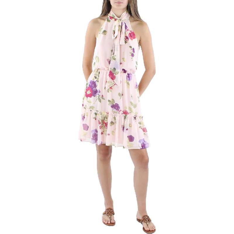 Women's Garments Lauren Ralph Lauren Womens Chiffon Floral Print Shift Dress