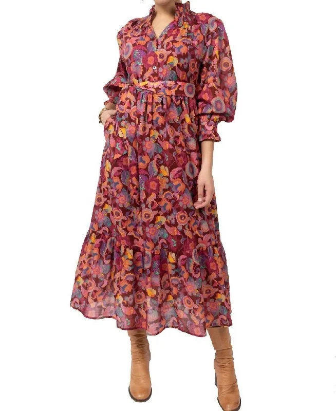 Affordable Luxury Women's Apparel Colored Flowers Dress In Floral