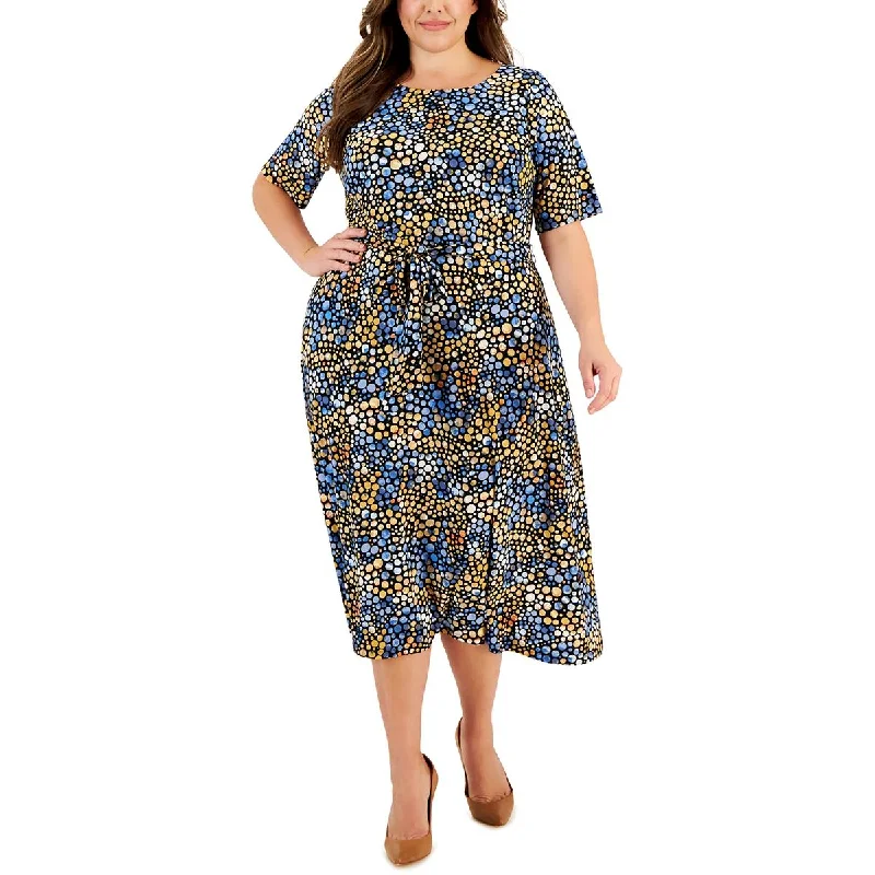 Women's Trendy Attire Kasper Womens Plus Floral Work Dress Wear To Work Dress