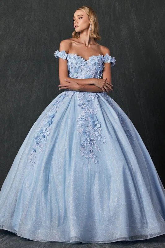 Women's Outerwear Clothing Long Ball Gown Sweet 16 Glitter Quinceanera Dress