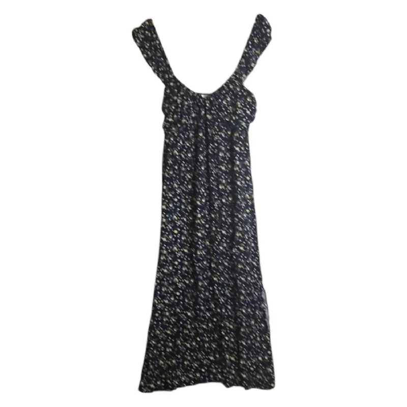 Stylish Outerwear Clothing For Women Women's Floral Flutter Sleeve Empire Waist Dress In Navy