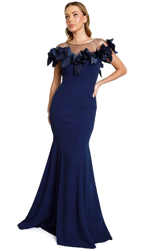 Women's Transitional Garments Nicole Bakti 604L - Formal Petal-Detailed Trumpet Gown