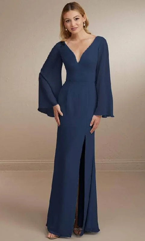 Vintage-Inspired Women's Apparel Christina Wu Celebration 22164 - Plunging Neck Evening Gown