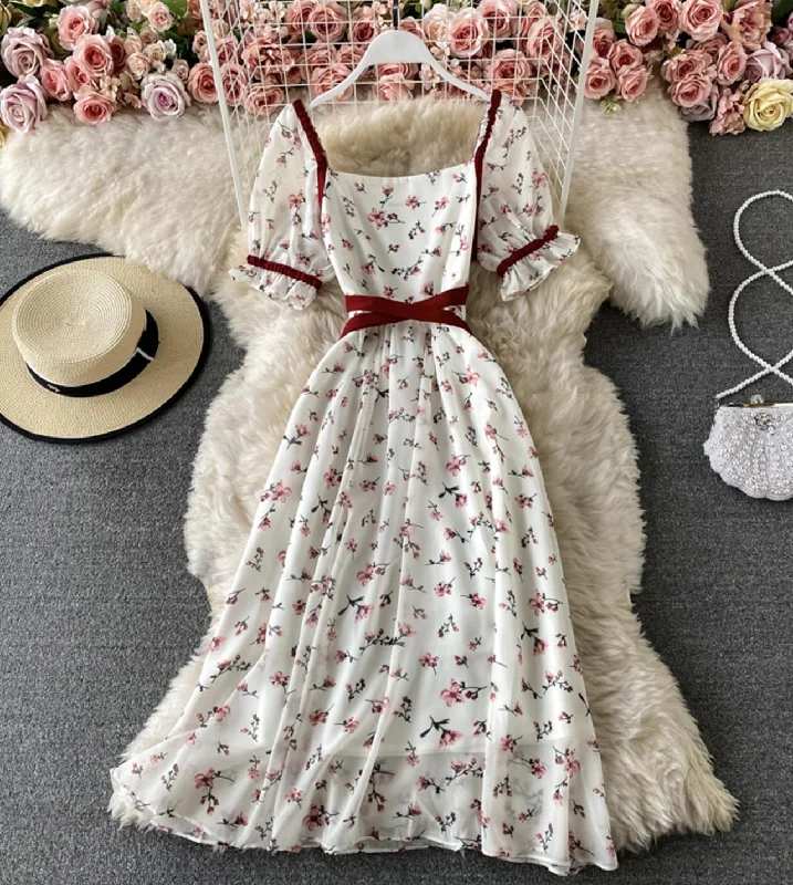 Stylish Clothes For Women Cute A line floral dress short dress  S22