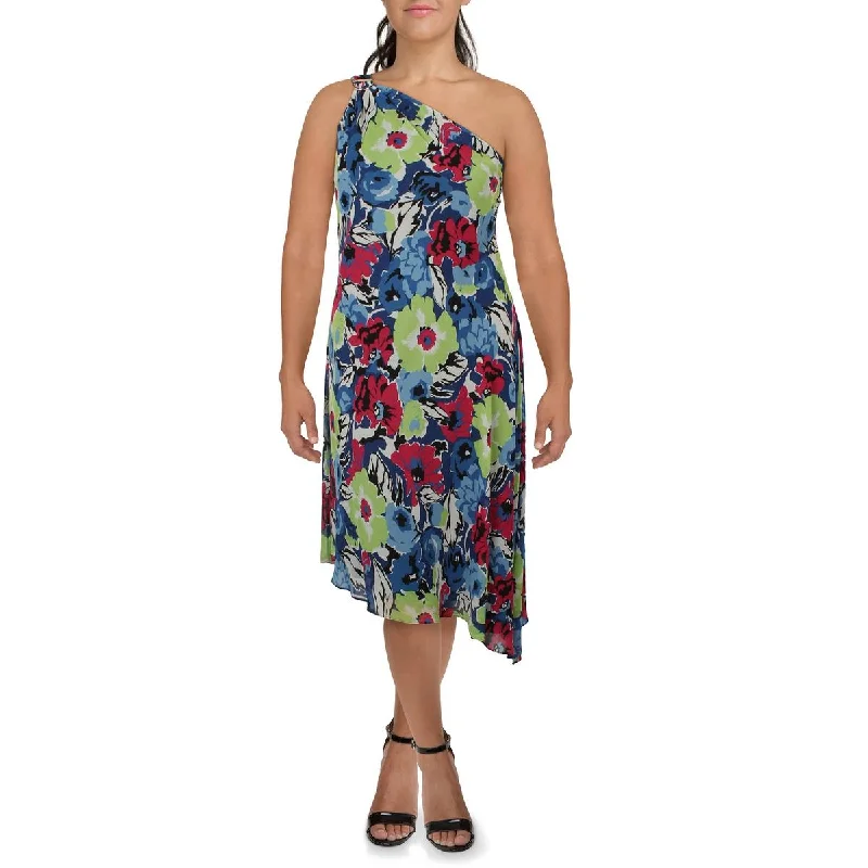 Women's Travel Garments Lauren Ralph Lauren Womens Georgette Floral Print Chiffon Midi Dress