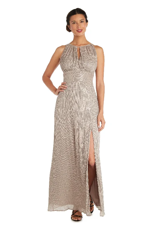 Casual Chic Women's Clothes R&M Richards 9283P Long Formal Petite Metallic Gown Sale