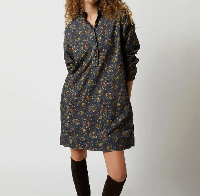 Women's Outfit For The Office Nicky Popover Dress In Ink/multi Floral