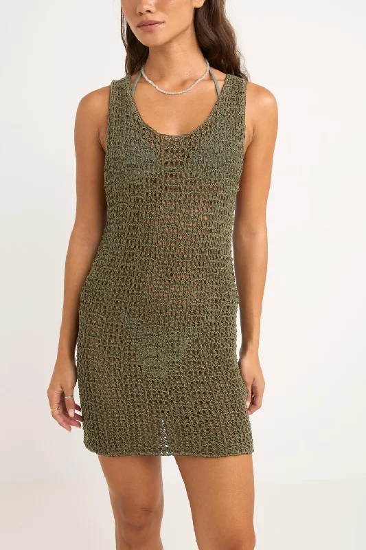 Women's Casual Apparel Maddi Scoop Neck Mini Dress Olive