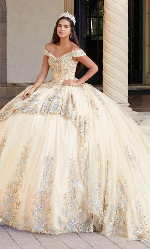 Stylish Outerwear Clothing For Women Quinceanera Collection 26058 - Beaded Off-Shoulder Ballgown