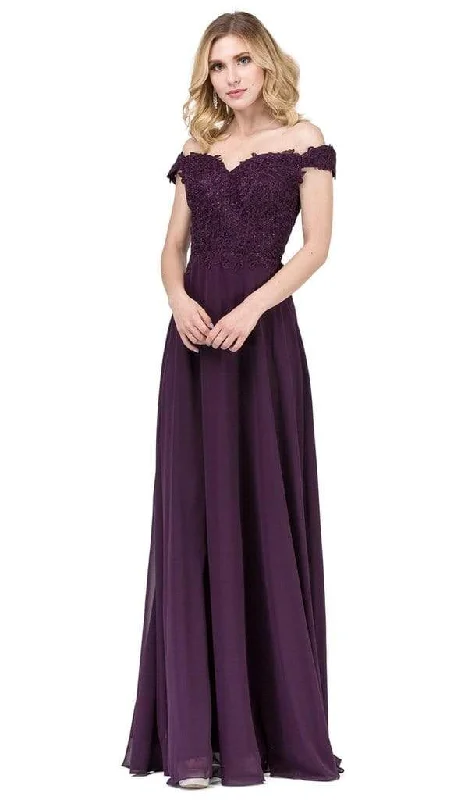 Women's Professional Attire Dancing Queen - Lace Appliqued Off Shoulder A-Line Gown 2492 - 1 Blush in Size XS Available