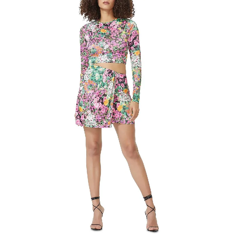 Women's Seasonal Clothing AFRM Womens Kloie Floral Print Cut-Out Mini Dress