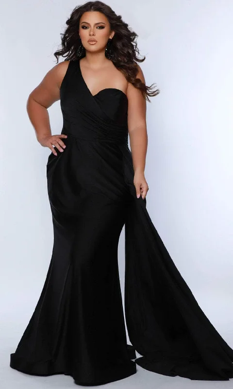 Fashionable Women's Clothing Sydney's Closet SC7377 - Ruched One-Sleeve Prom Gown