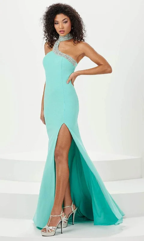 Women's Resort Attire Panoply 14159 - Beaded High Neck Evening Gown